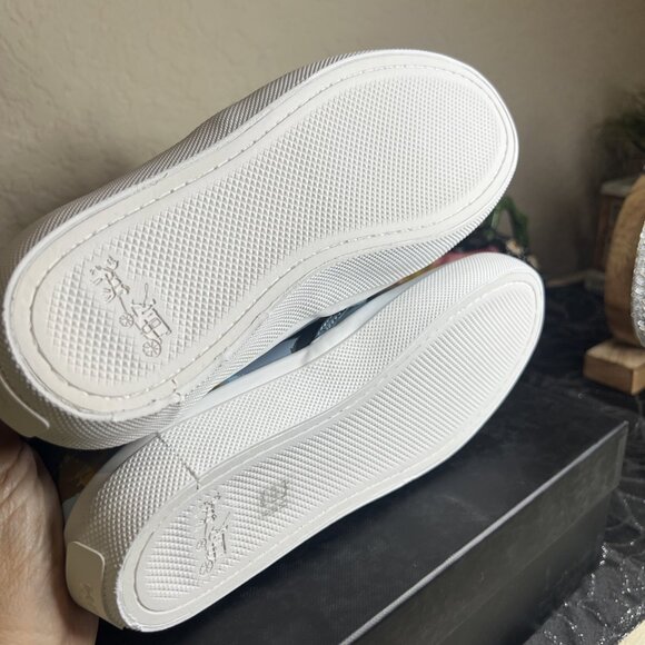 Coach Chrissy Floral Cornflower Leather Slip on Sneakers Size 7.5M - Picture 6 of 11